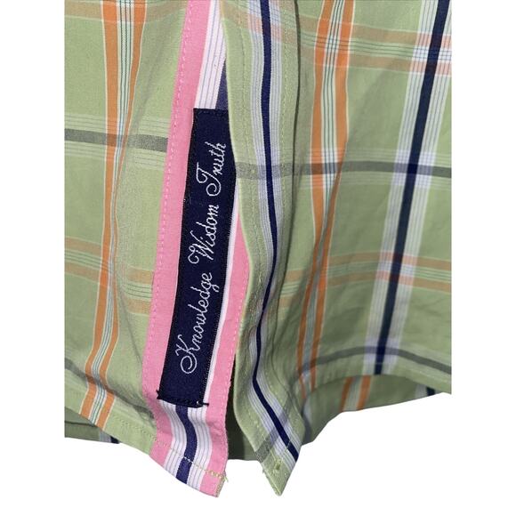 Robert Graham Green Blue Orange Cotton Plaid Button Up Shirt XL - Picture 2 of 10